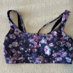 Athleta floral print sports bra, size M